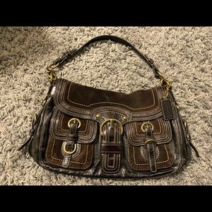 Coach bag - patent leather and suede